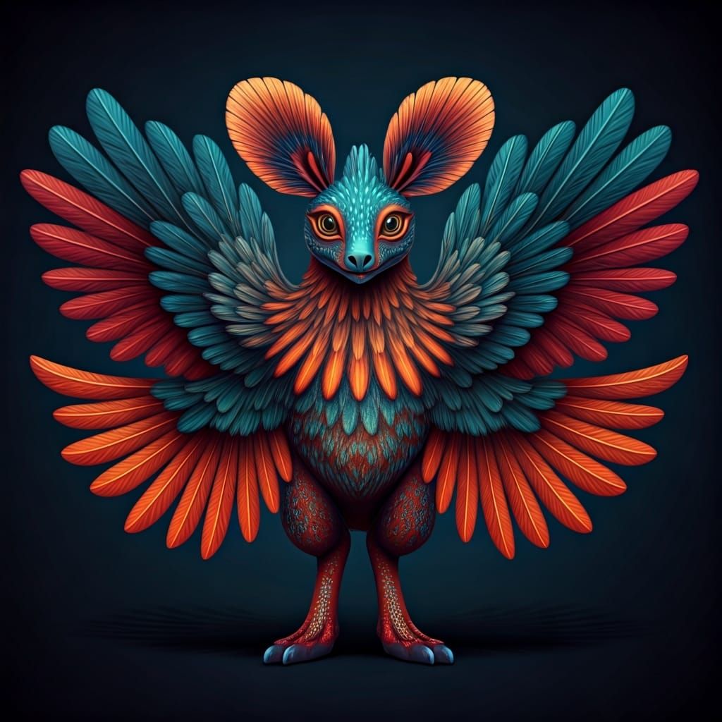 Colorful Winged Alebrije Creature