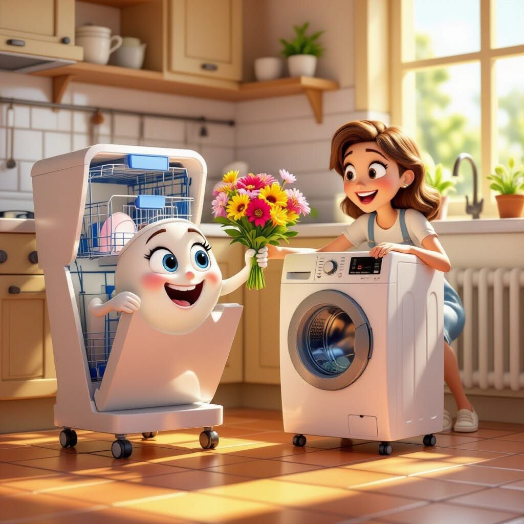 Animated Kitchen Appliances Come to Life in Pixar Style
