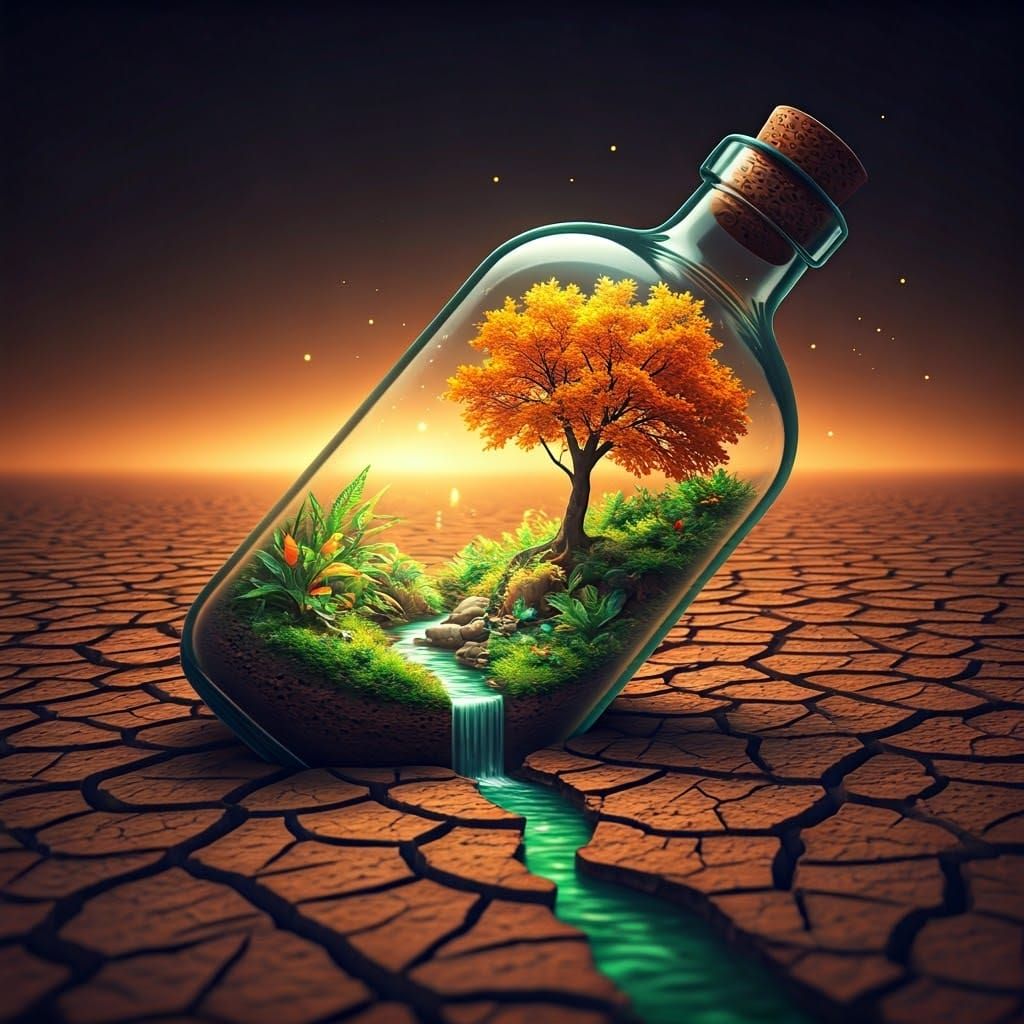 Golden Forest Oasis in Weathered Bottle