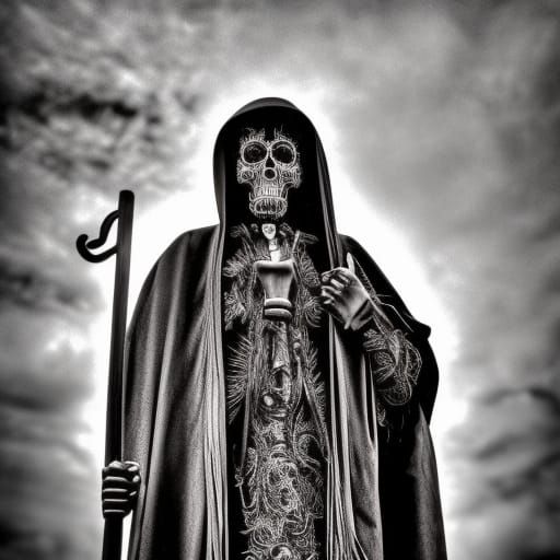 Hyperrealistic Santa Muerte in Cinematic Style
