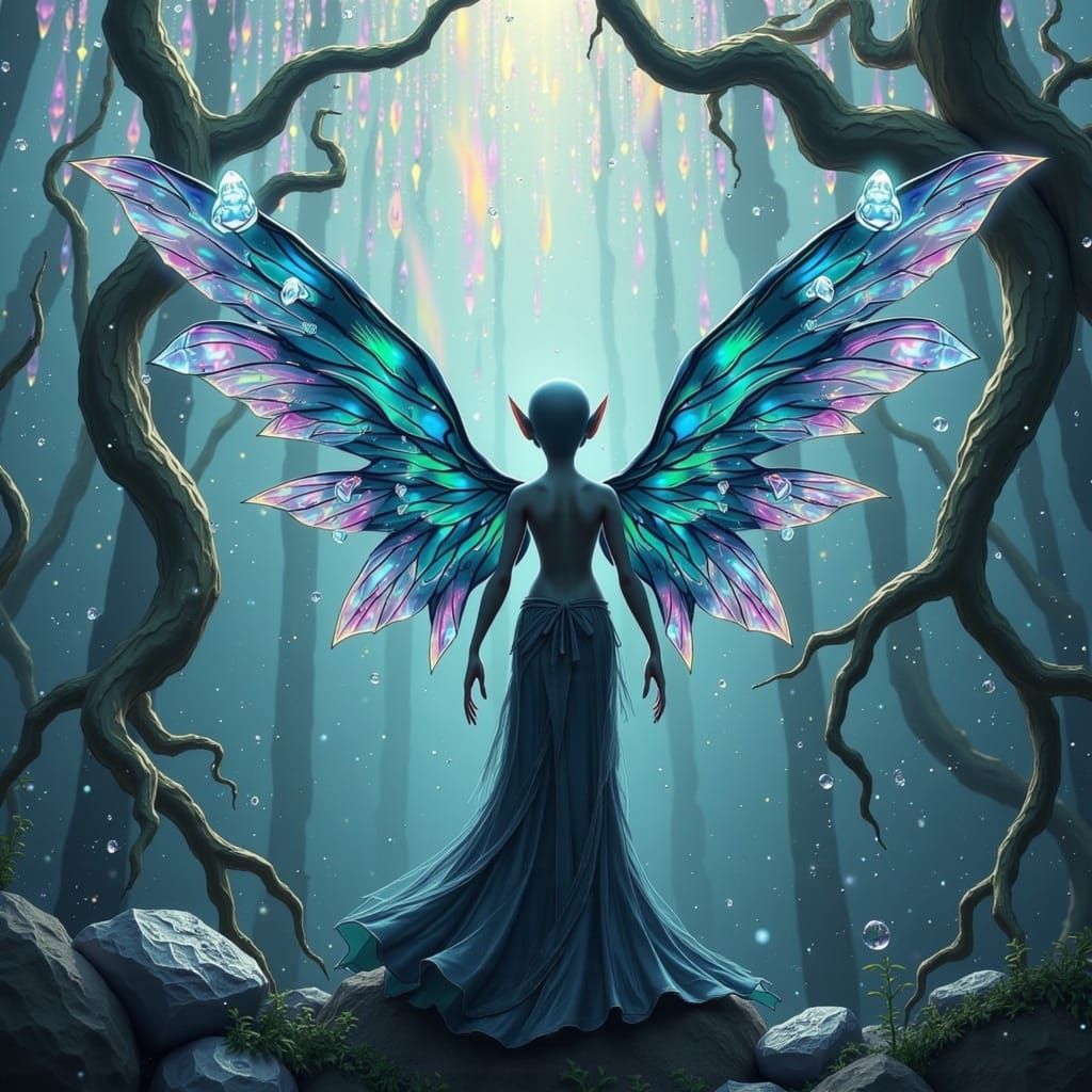 Ethereal Beings in a Mystical, Crystal Forest