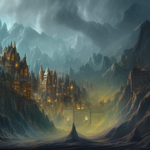 Detailed Matte Painting of Hufflepuff in Deep Color