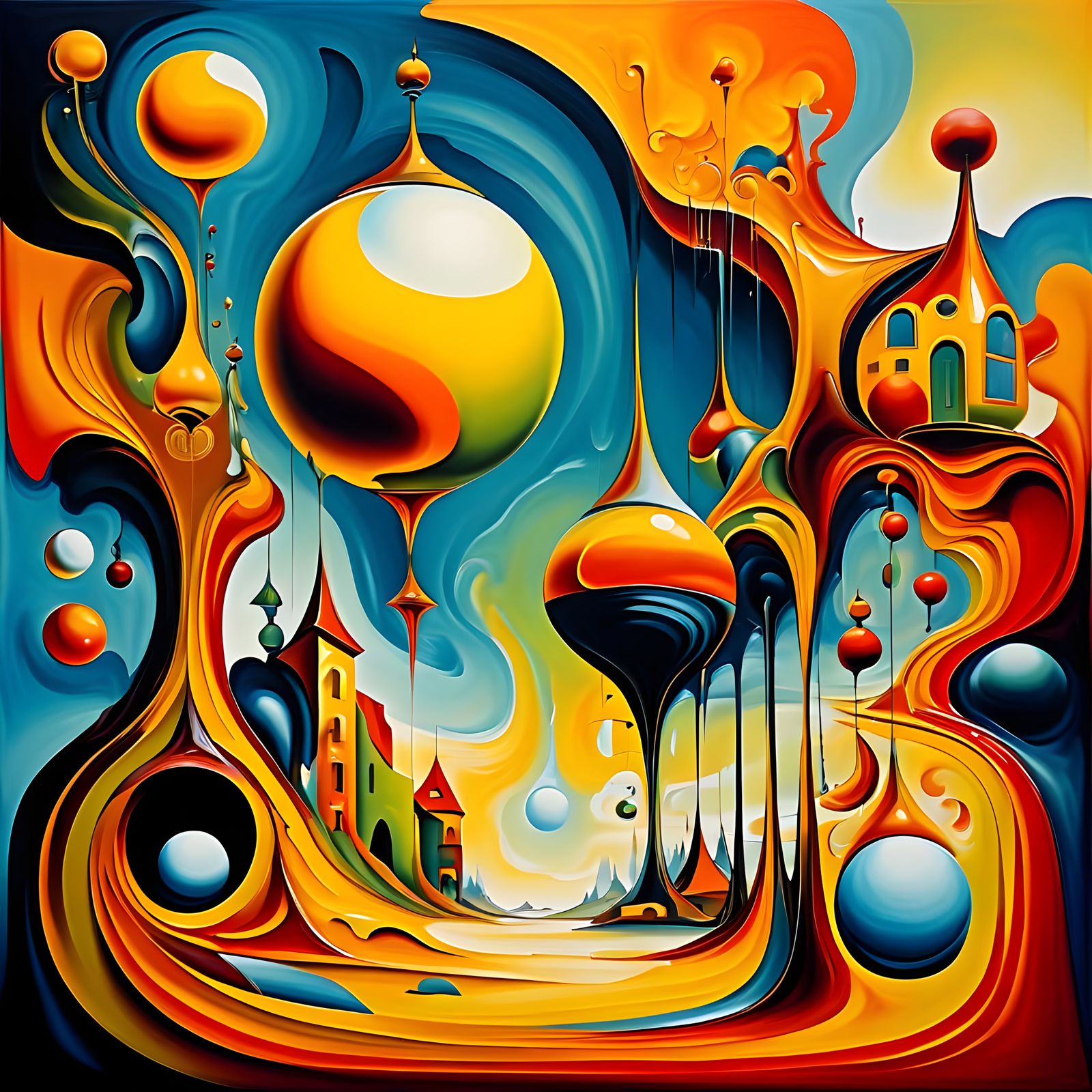 Surreal Landscape with Mysterious Creature in a Dreamlike Wo...