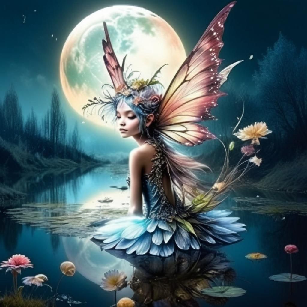 Bioluminescent Autumn Fairy Dance in Digital Painting