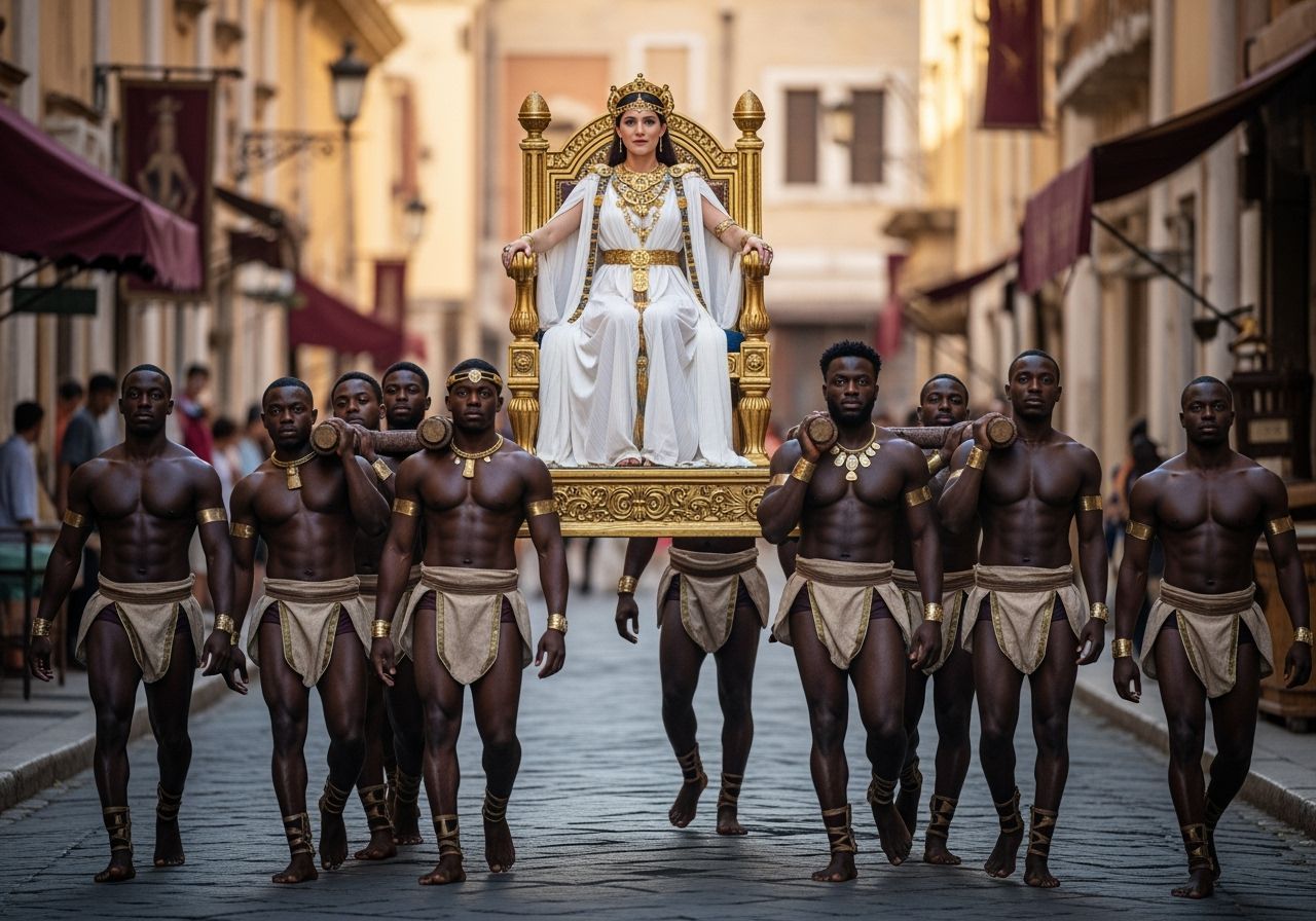Empress Messalina on Litter Throne in Ancient Rome