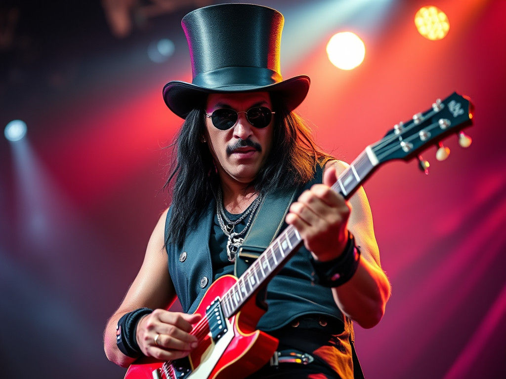 Slash Guitar Solo in Concert: Professional Photography