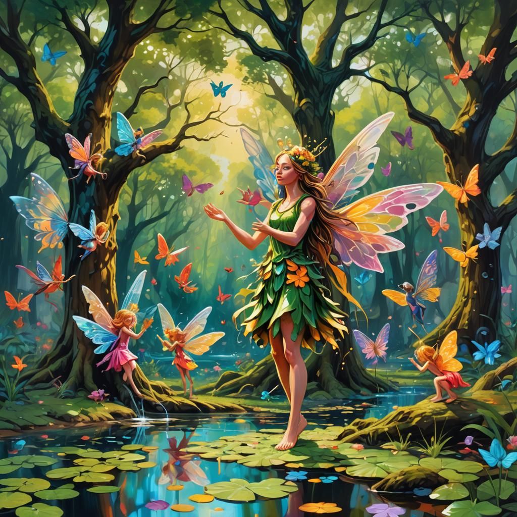 Goddess Blessing Fairies and Pixies: Graffiti Art