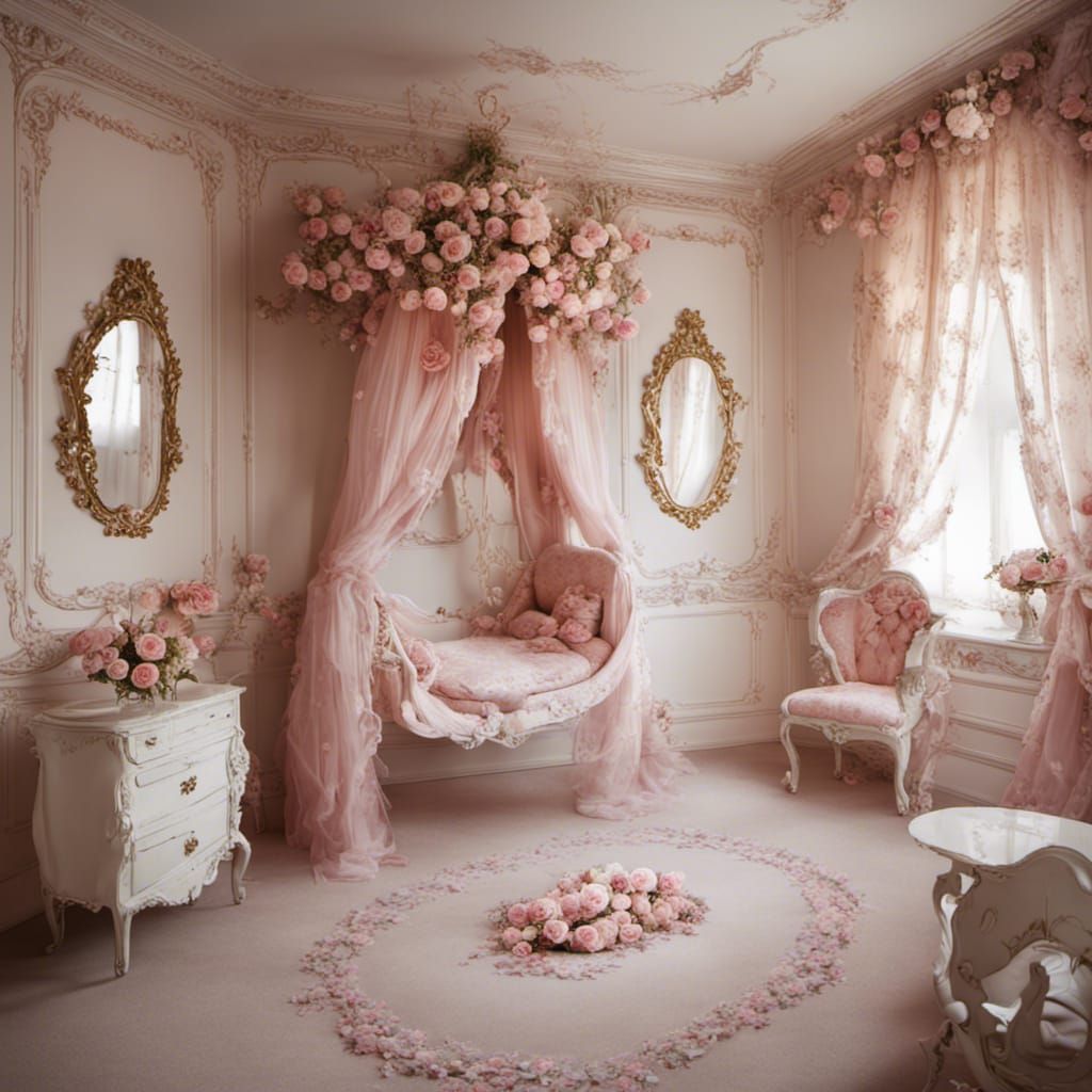 Rococo Princess Room with Swing and Roses