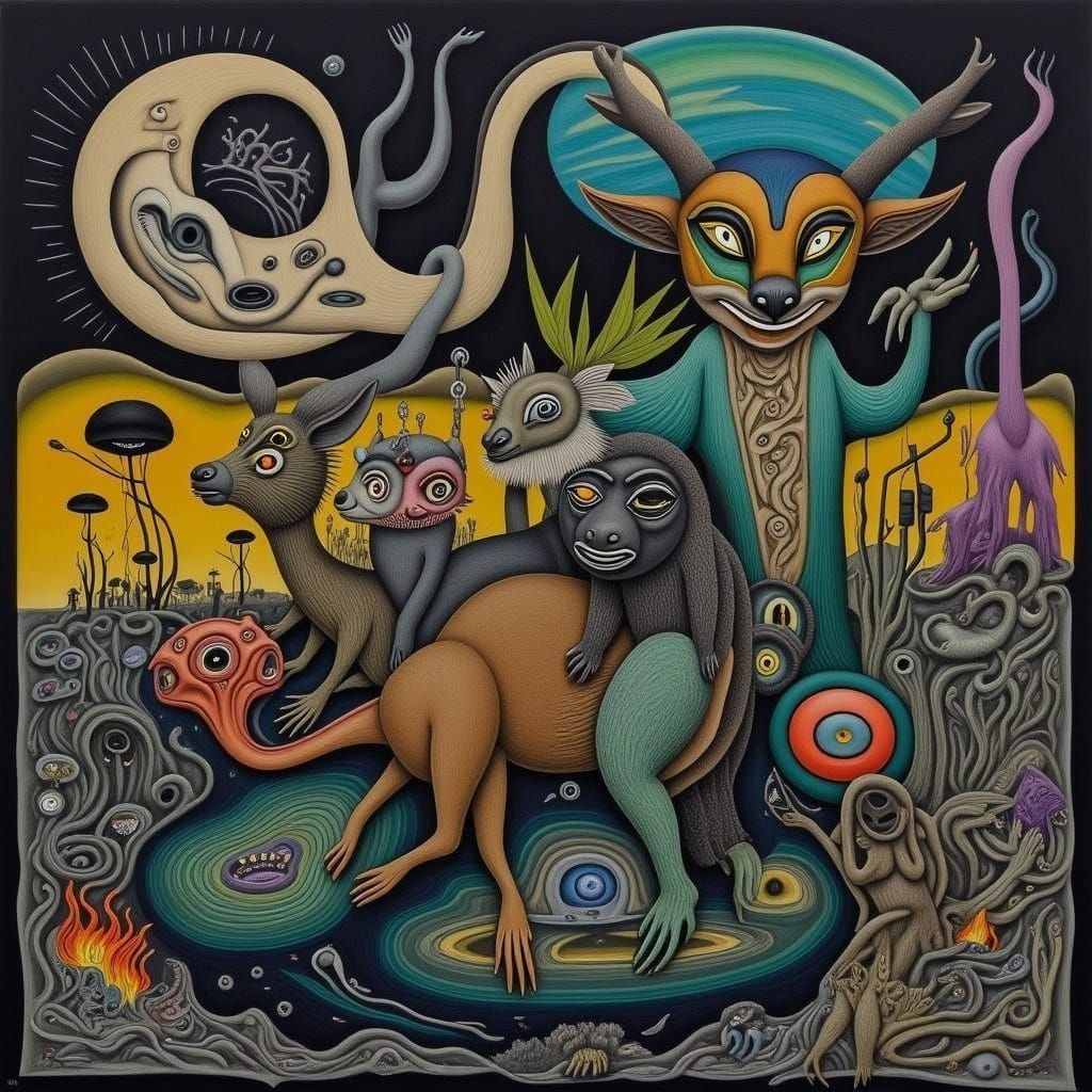 Dystopian Parade in Apocalyptic Cityscape