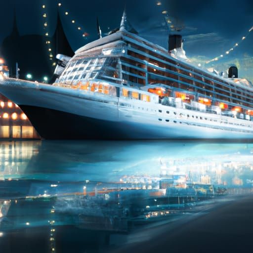 Majestic Passenger Ship: Dramatic Digital Matte Painting