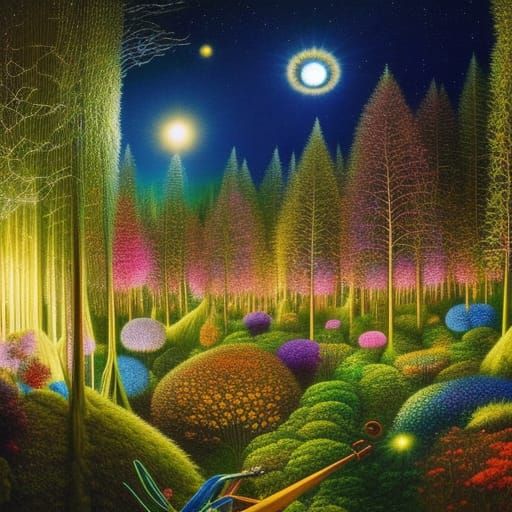 Surreal Cellist on Stargazing Platform