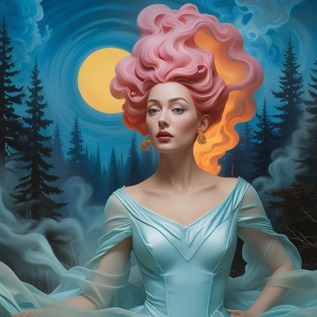 Ethereal Surrealism in a Dreamlike Forest