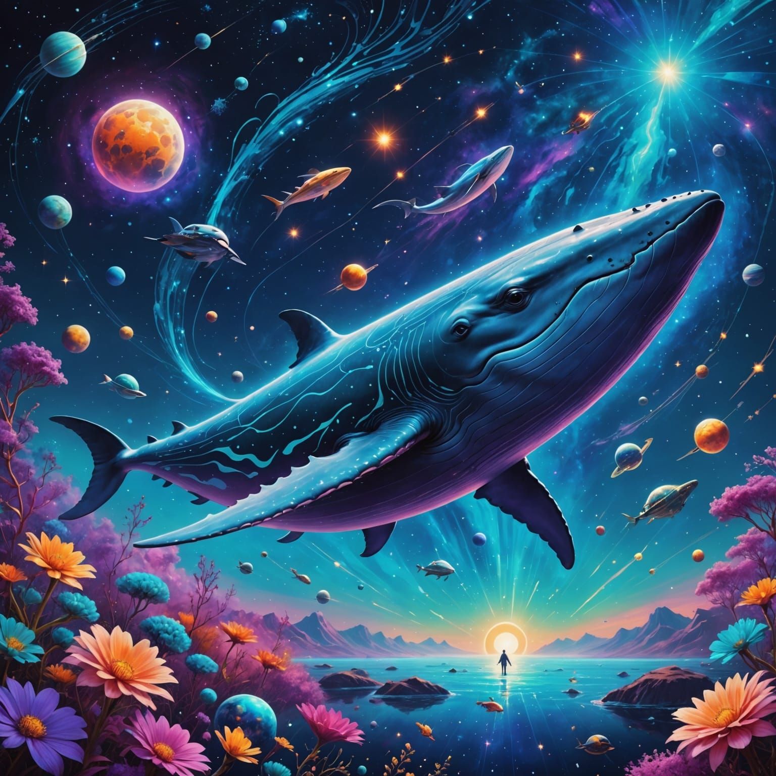 Cosmic Blue Whale Soars Through Stellar Vastness