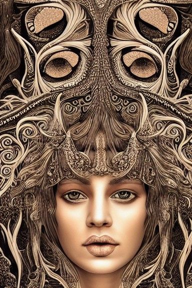 Detailed Portrait of a Beautiful Goddess