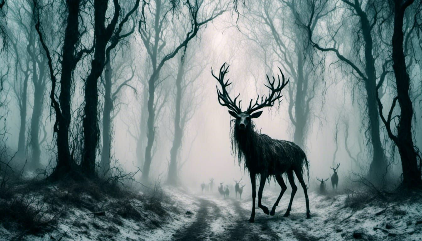 Infected Deer Runs Through Terrifying Dark Forest