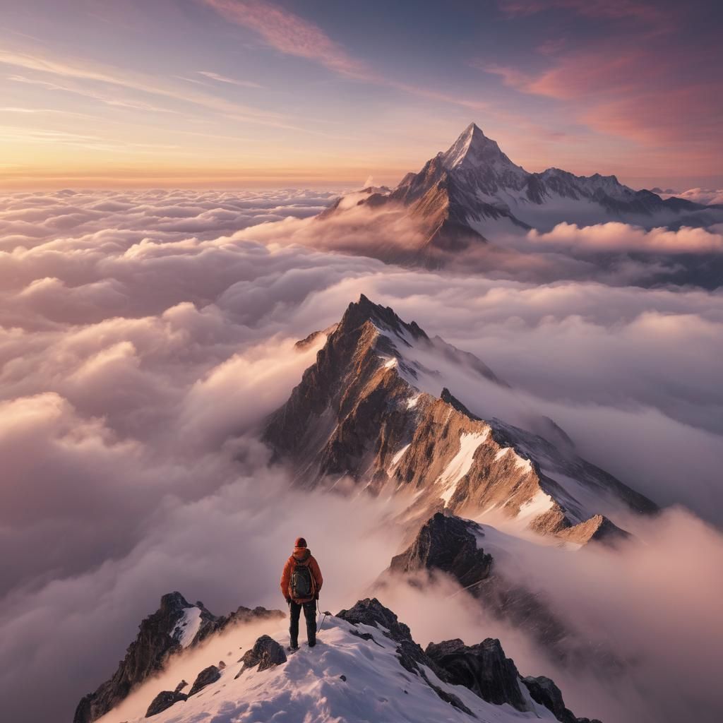 Breathtaking Sunrise View from a Mountain Peak