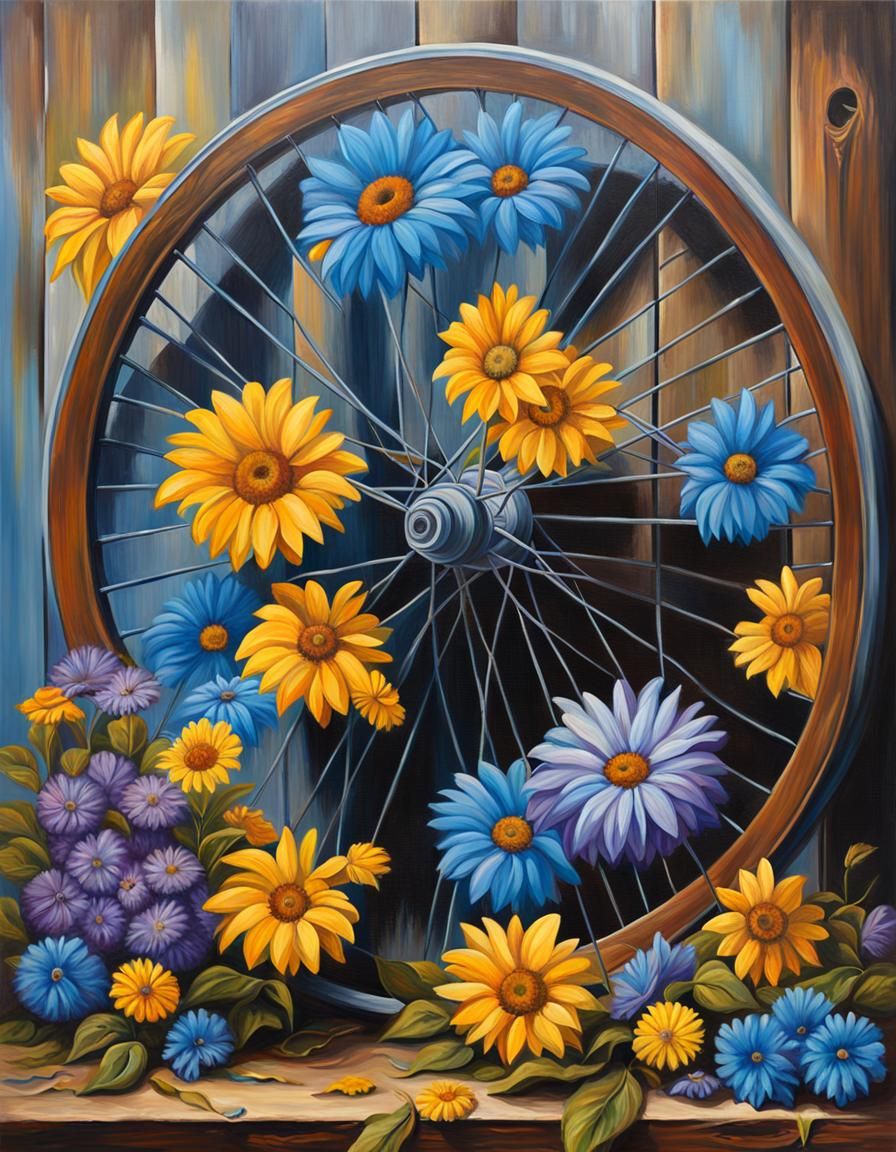 MariFil @MariFil
oil on canvas, painting with soft visible brushes, background of brown wooden planks, soft visible br...