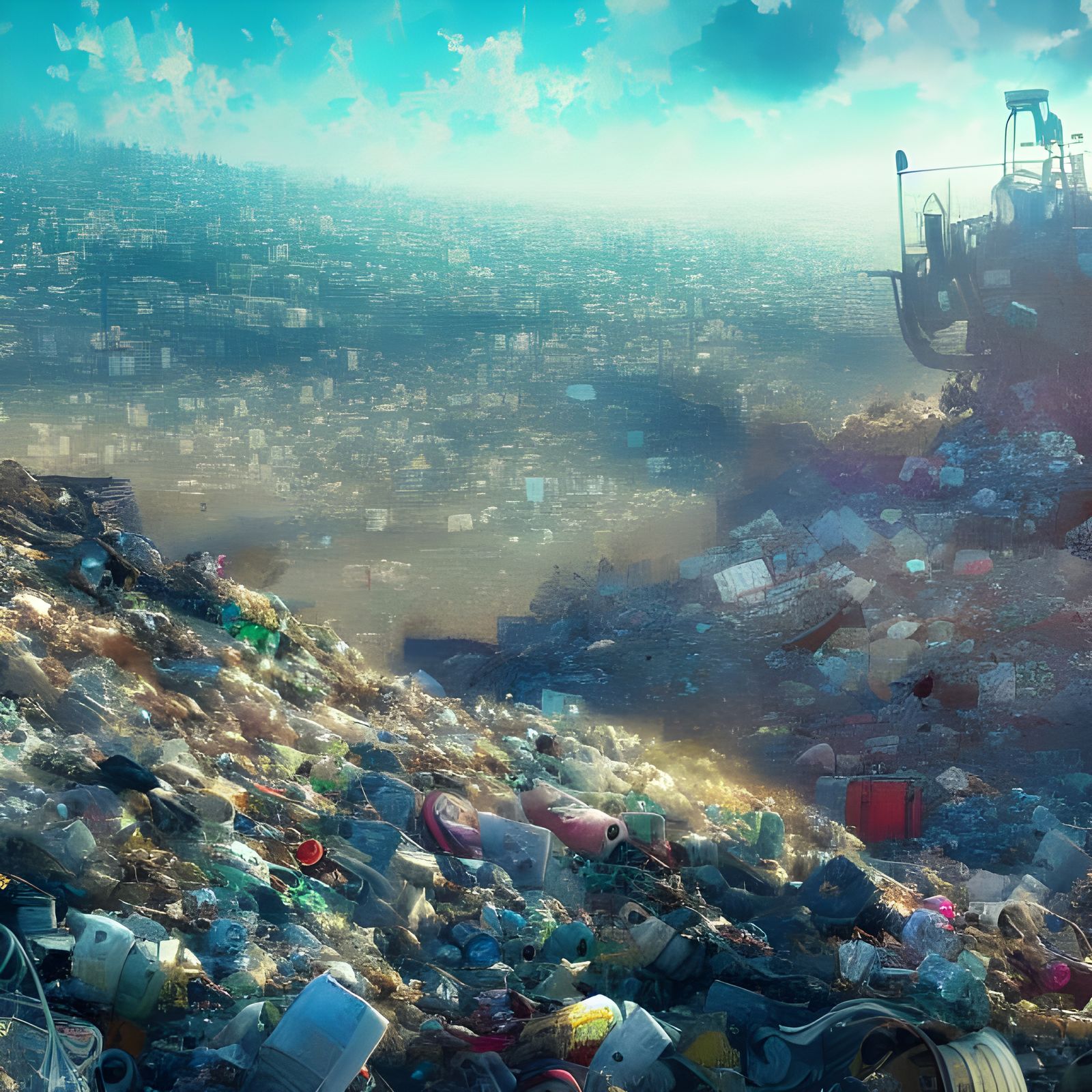 Epic Landfill Landscape in a Cinematic Style