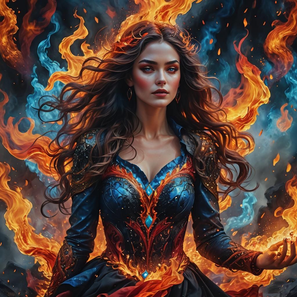 Bei lebendigem Leibe verbrannte germanische Heilerin, allgem...