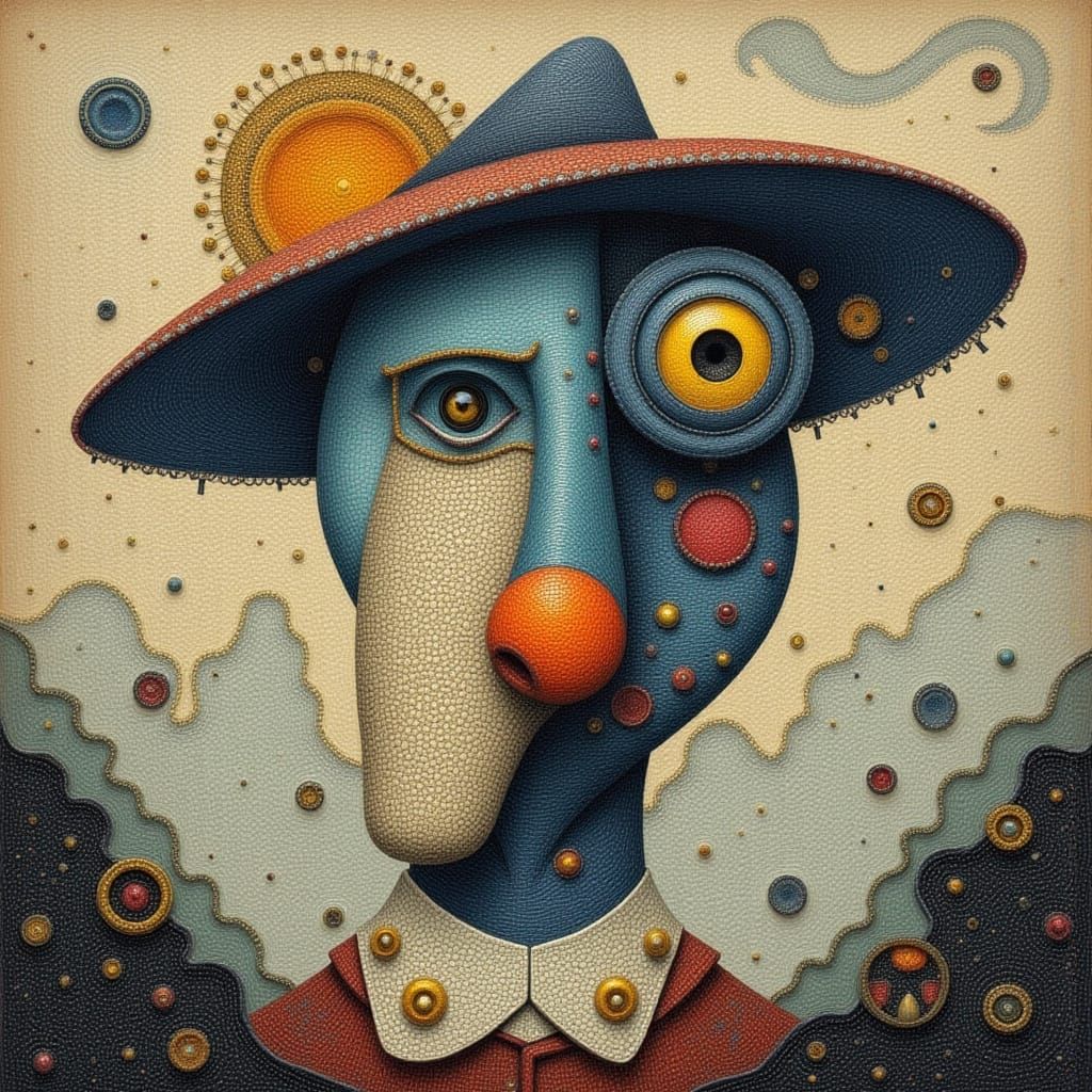 Abstract Art with Linen and Canvas Texture