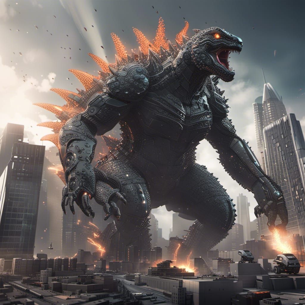 Godzilla Attacks Futuristic City in Sci-Fi Epic
