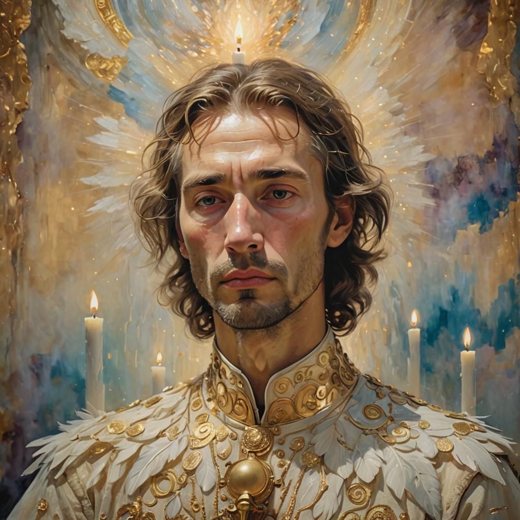 Klaus' Prayer: A Spiritual Moment in Klimt Style