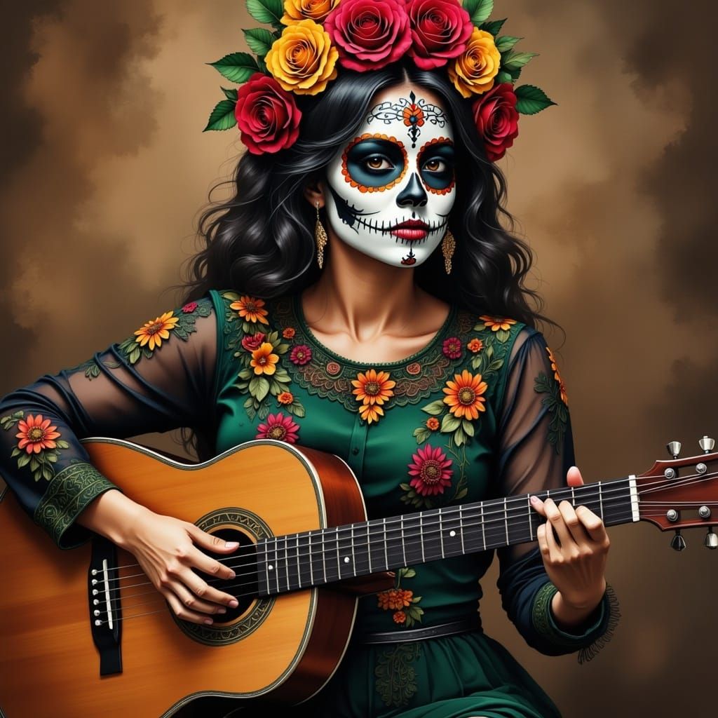 Woman with Day of the Dead Face Paint