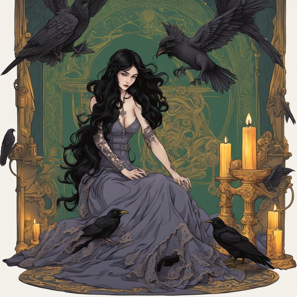 Goth Girl Enchants with Mystical Energy