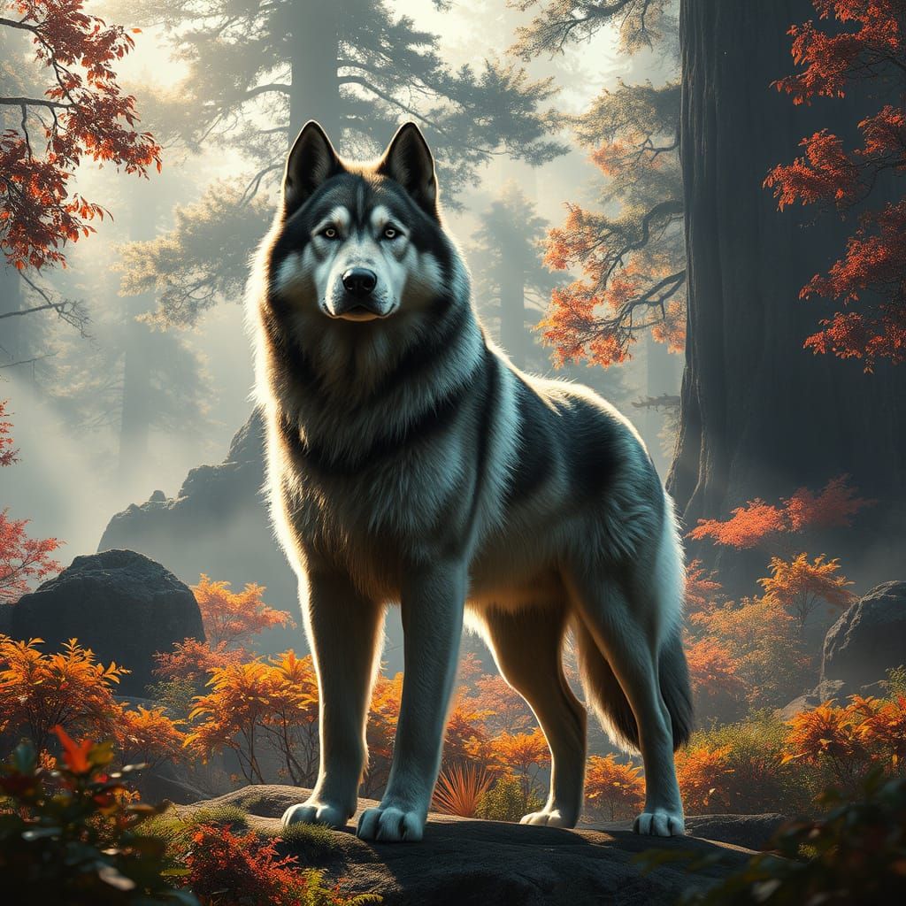 Ethereal Shepherd Malamute Guardian of the Prehistoric Lands...
