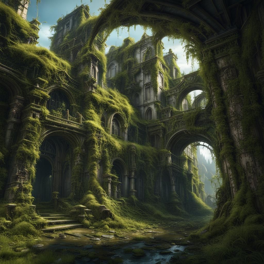 Lush Overgrown City Concept Art