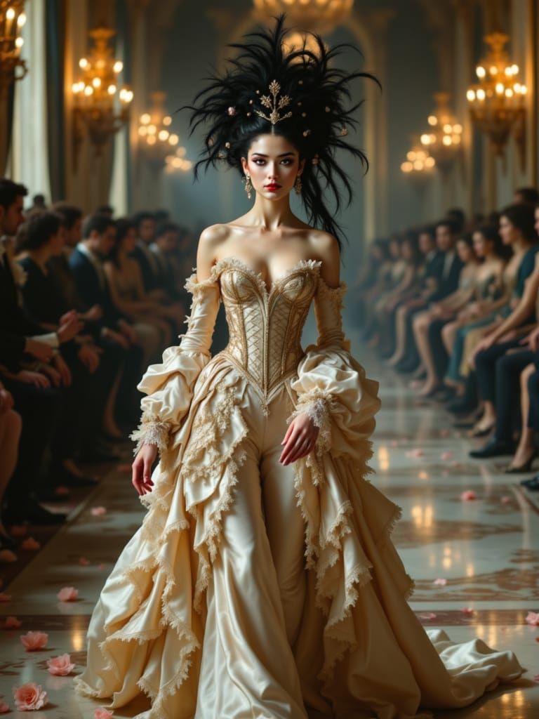 Rococo Rebellion Unveiled: Elegant Decay on the Runway