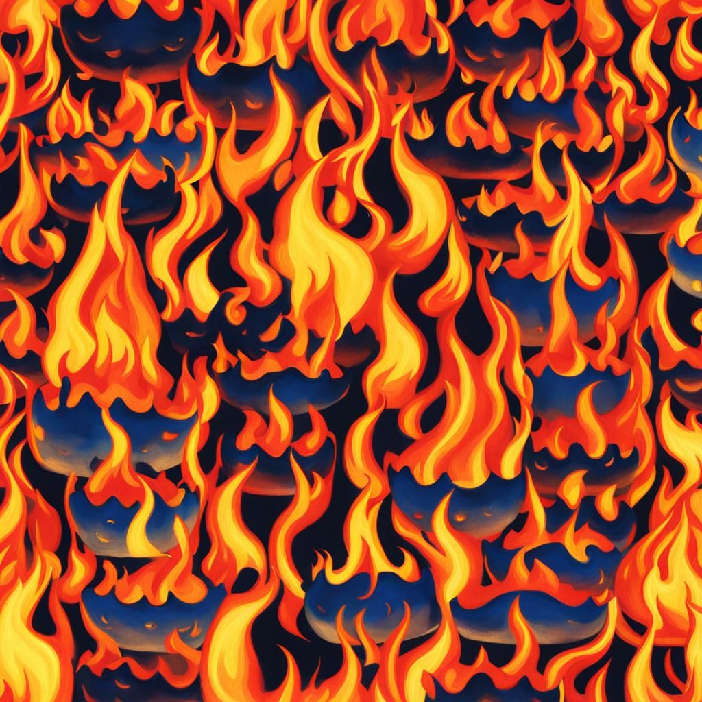 Stylized Cartoon Flames in Pixar Style