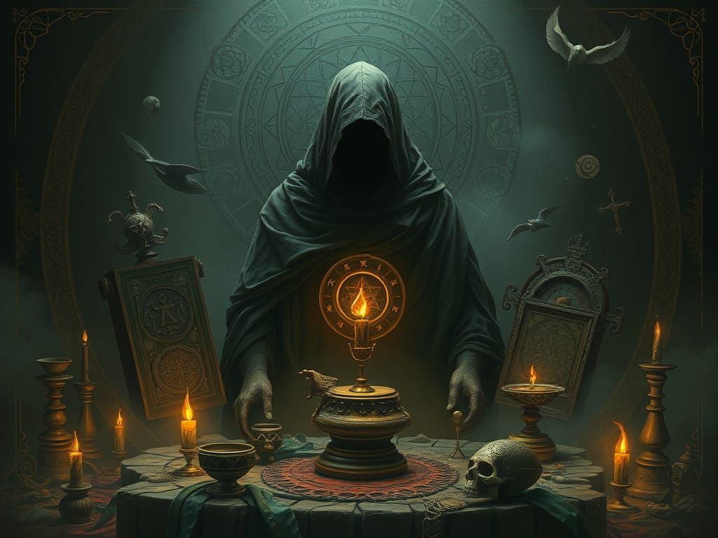 Mysterious Figure in Dark Fantasy Style