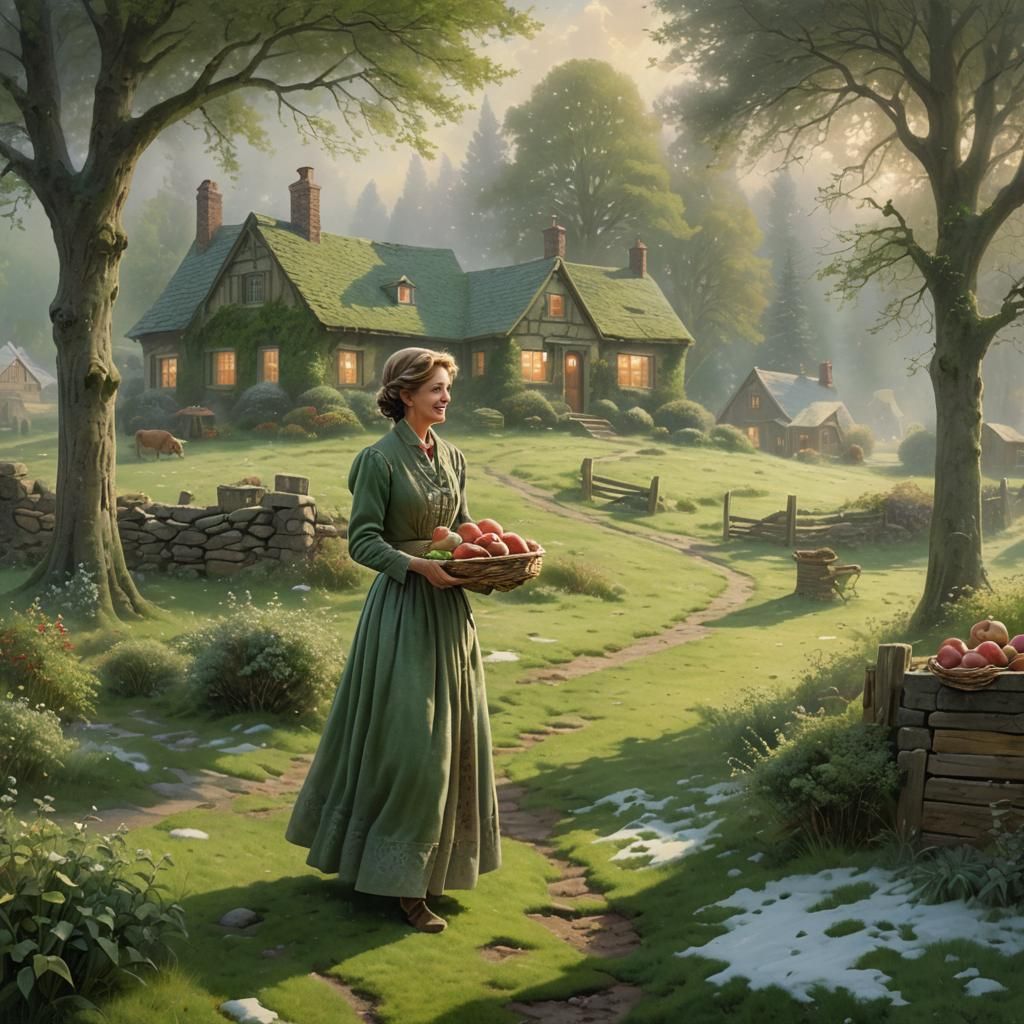 Enchanting Meadow Scene in Hyperrealistic Style