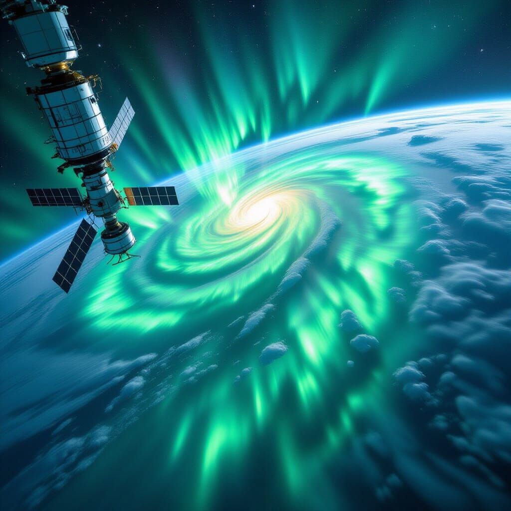 Northern Lights Over Earth From Space Station