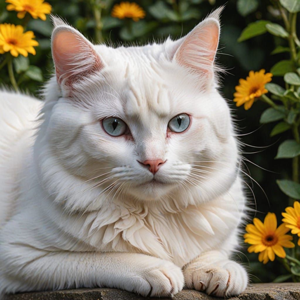 Beautiful White Cat Portrait