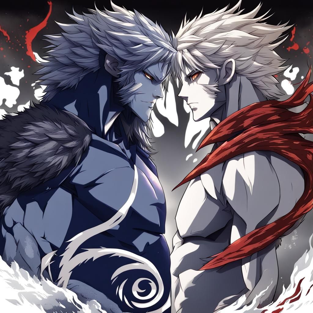Anime Duality: Beast and Man Confrontation