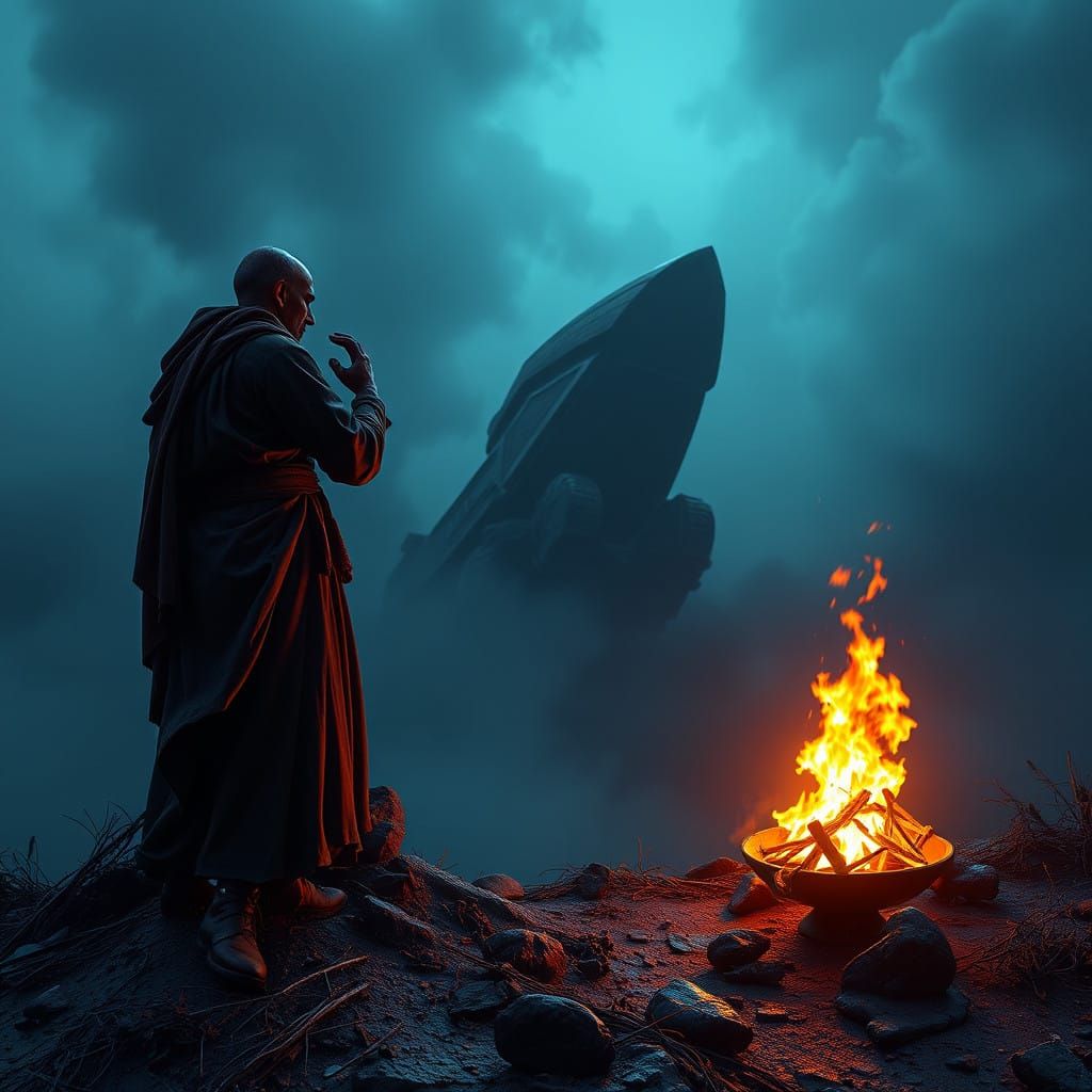 Stunning Encaustic Impasto Portrayal of Existential Depth