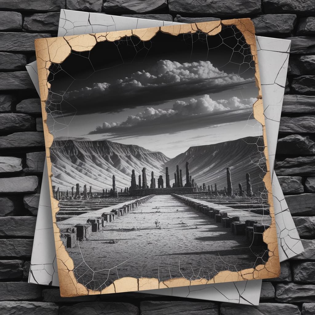 Monochrome Ruins: A Forgotten Civilization's Landscape