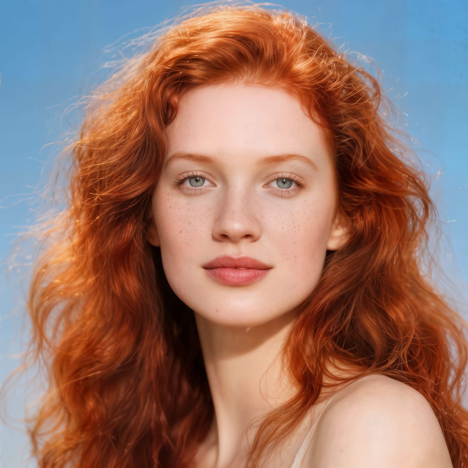 Portrait of a Beautiful Redhead Woman