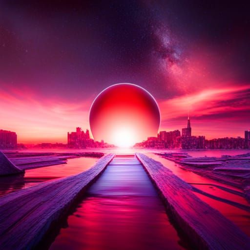 Neon Red Crystal Sphere: Professional Photography