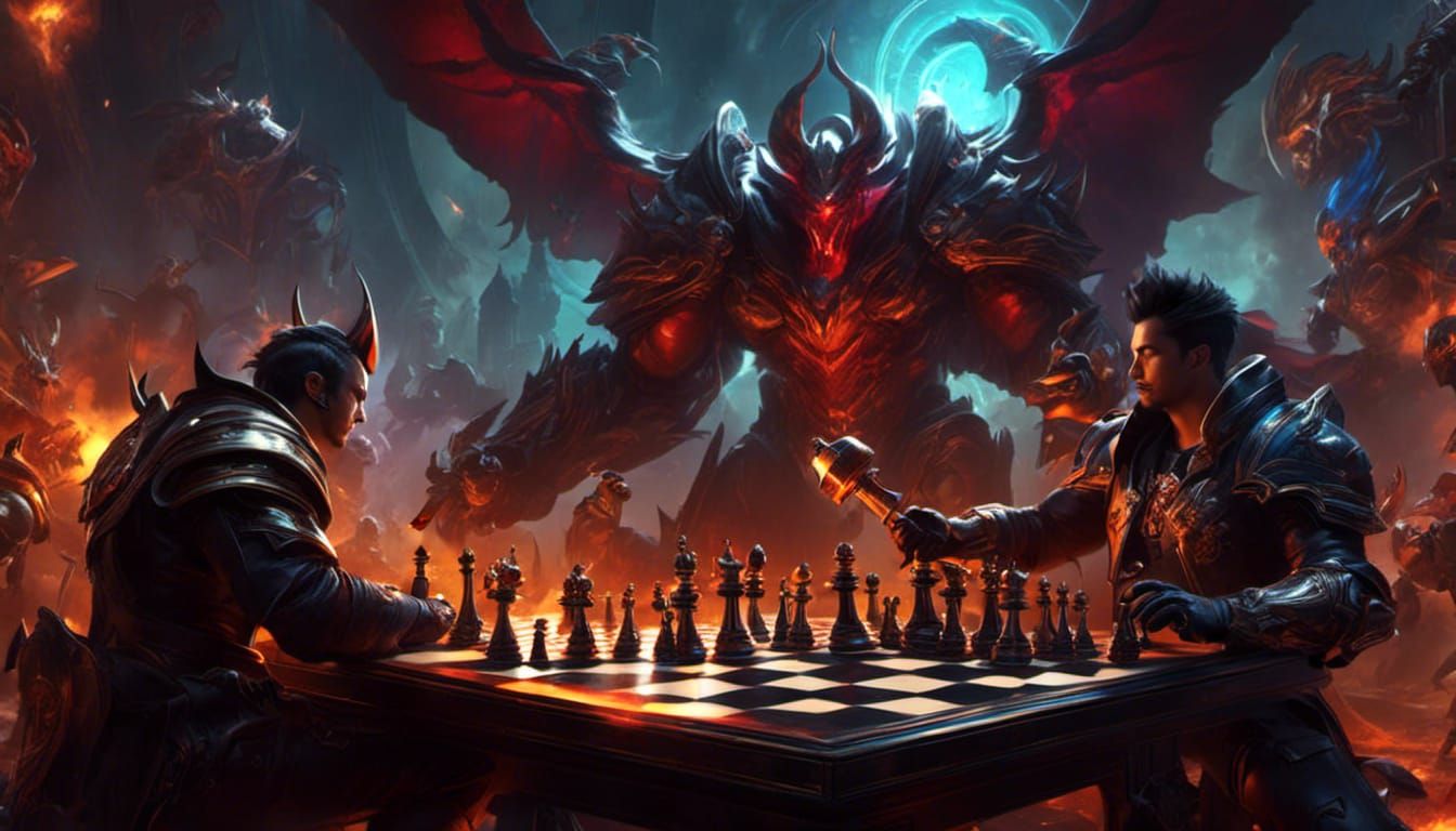 Chess Game: Heaven vs Hell in Digital Art
