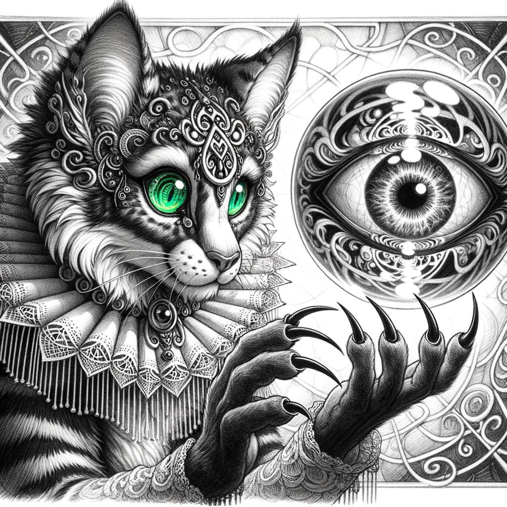 Enigmatic Haitian Cat Conjures Mystical Eye