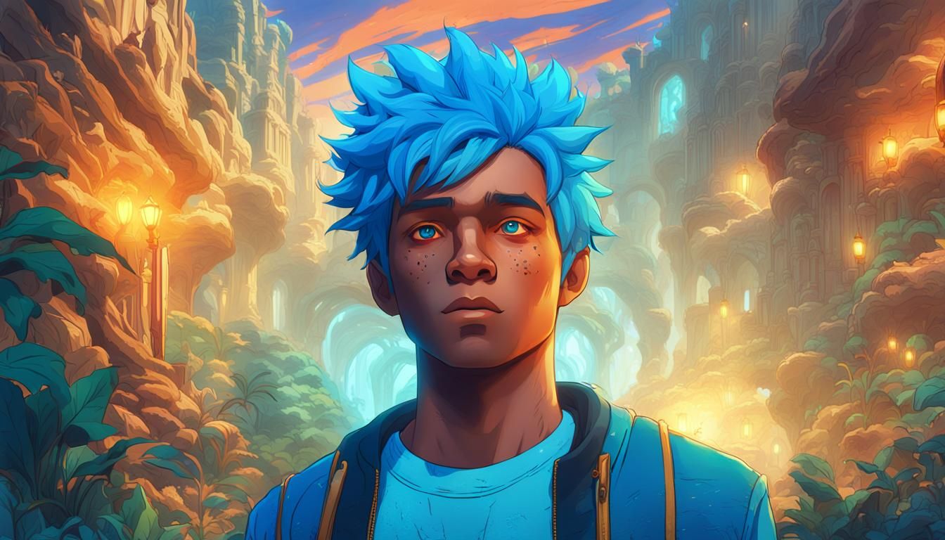 Bob the Rizzler in Vibrant Fantasy Landscape