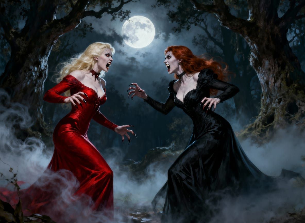 Vampire Rivals Clash Under Full Moon