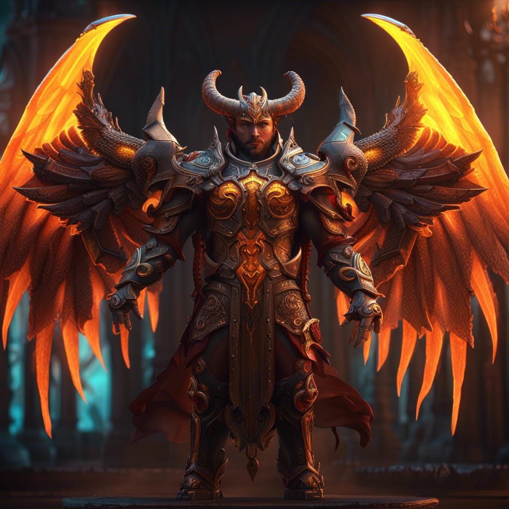 Demon Paladin with Radial Sun Wings