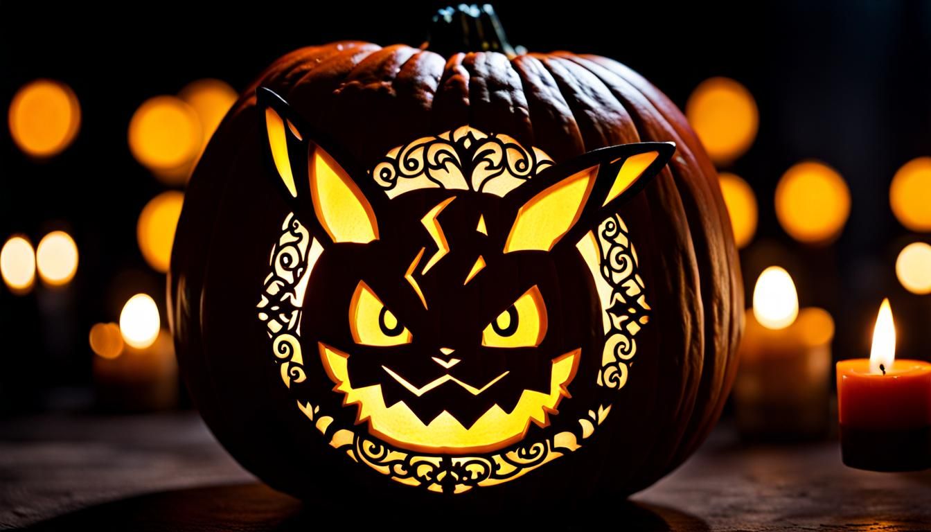 Hyperrealistic Pikachu Pumpkin Carving