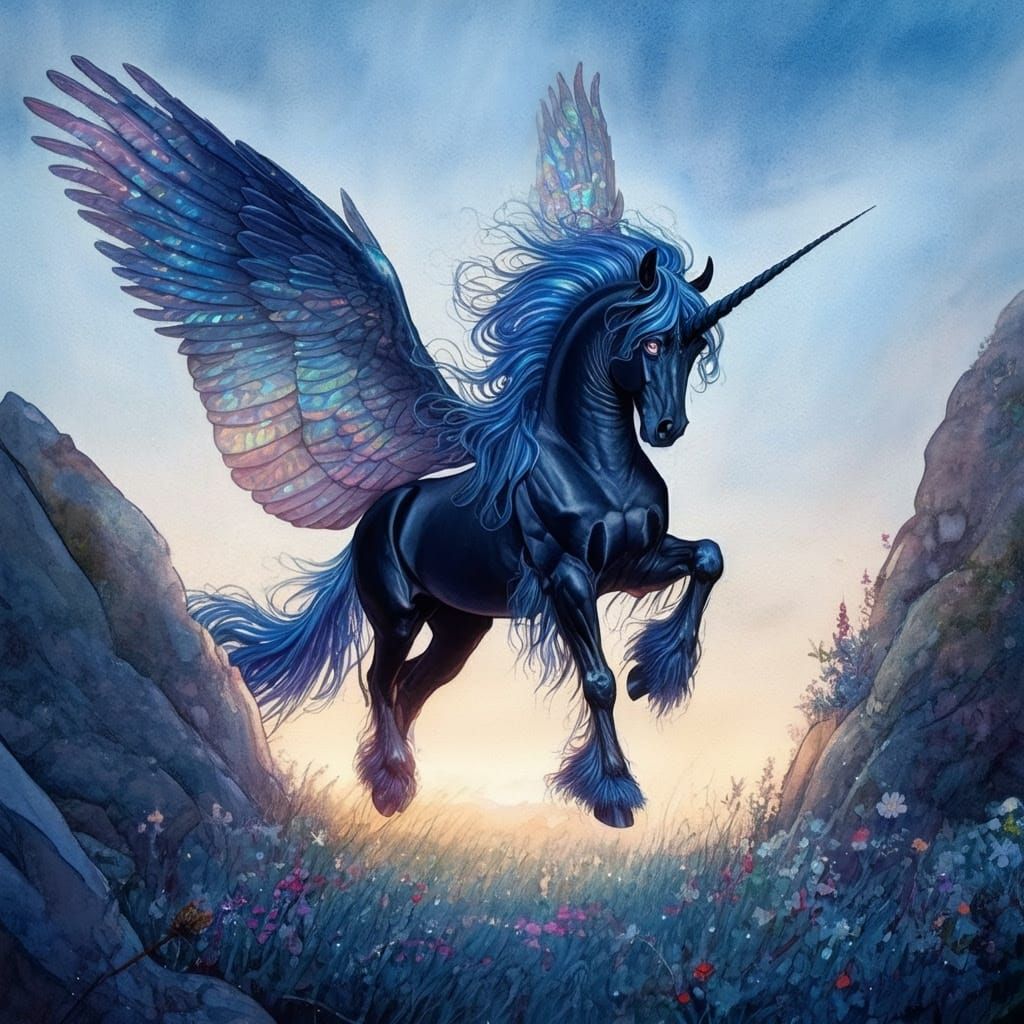 In an expressive, luminous and fluid style reminiscent of 19th-century romanticism, primarily executed in watercolour me...