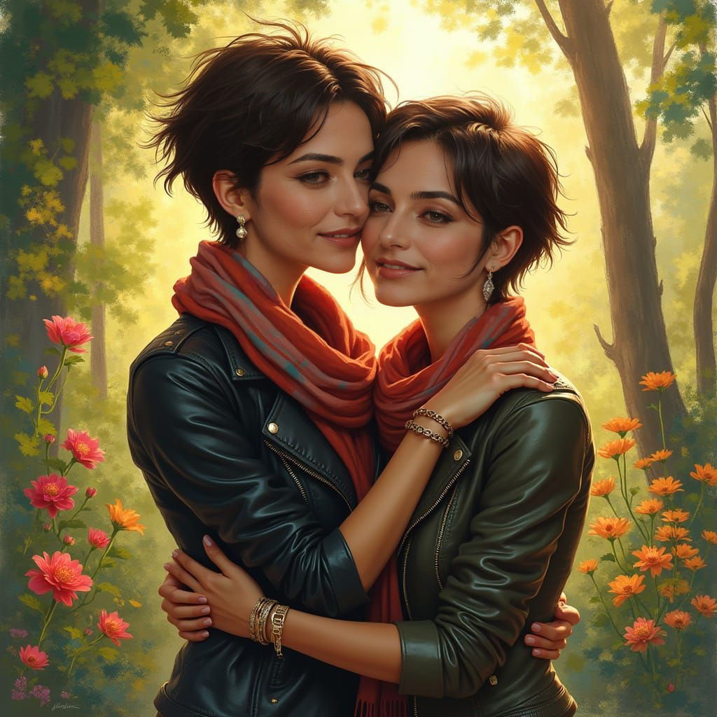 Embracing Love: Intimate Portrait of Two Women