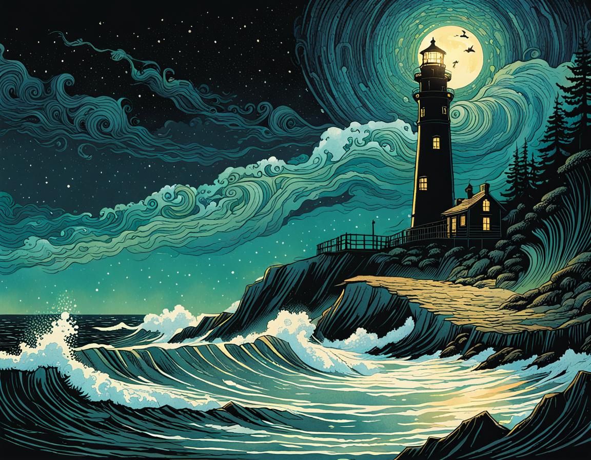 Lighthouse Keeper's Whispers in a Gentlewater Aesthetic